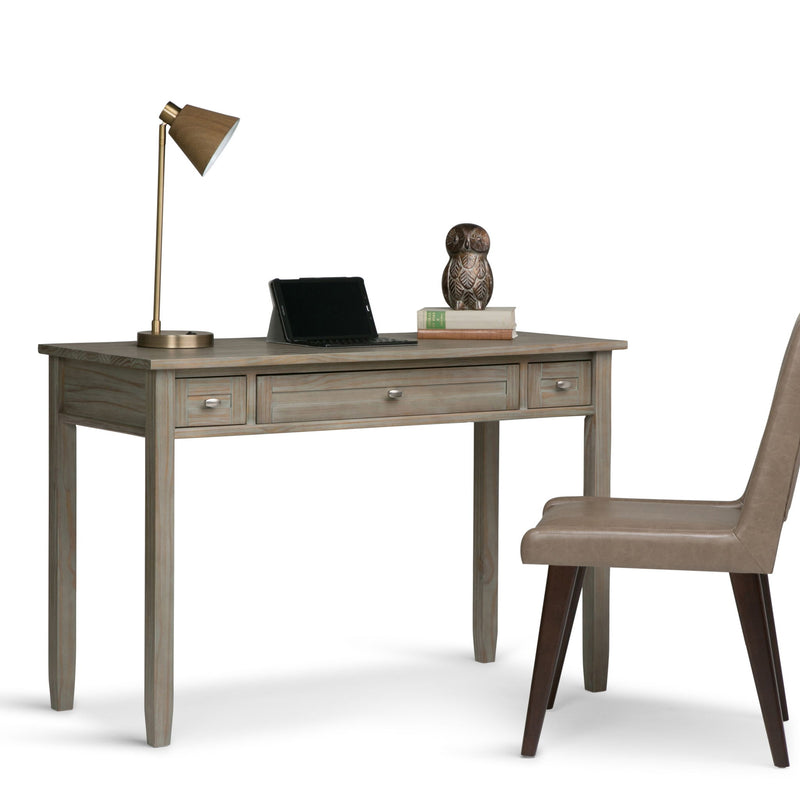 Crafted wooden Warm Shaker hand-crafted writing desk by Simpli-Home with a smooth finish and classic design.
