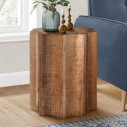 Drum Accent Side Table, Stylish Scalloped Design - R&R Furniture Gallery (Fountain Valley, CA)
