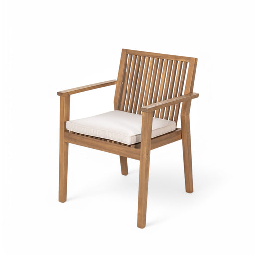 7 Piece Patio Furniture Set Acacia Wood Table And 6 Heavy Duty Cushioned Chairs - R&R Furniture Gallery (Fountain Valley, CA)