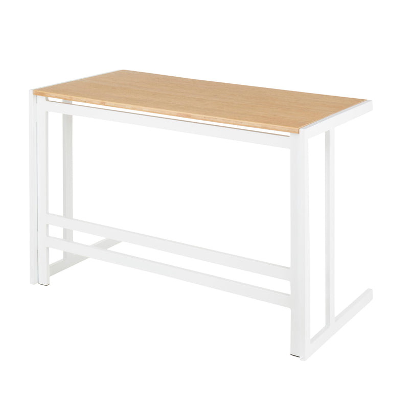 Lumi Source Roman industrial office desk with white and natural wood finish, featuring a sleek, modern design for writing and workspace.