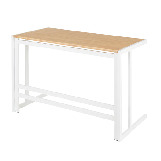 Lumi Source Roman industrial office desk with white and natural wood finish, featuring a sleek, modern design for writing and workspace.