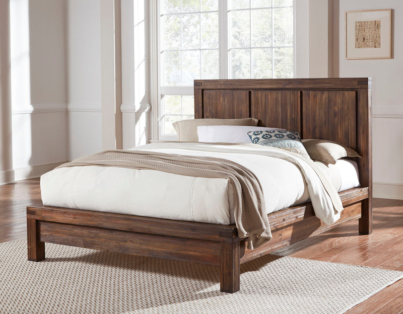 Meadow Queen-size Solid Wood Platform Bed in Brick Brown