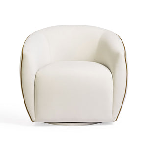 TOV Furniture Jordan velvet swivel chair with rounded back and metal base, featuring plush purple velvet upholstery.