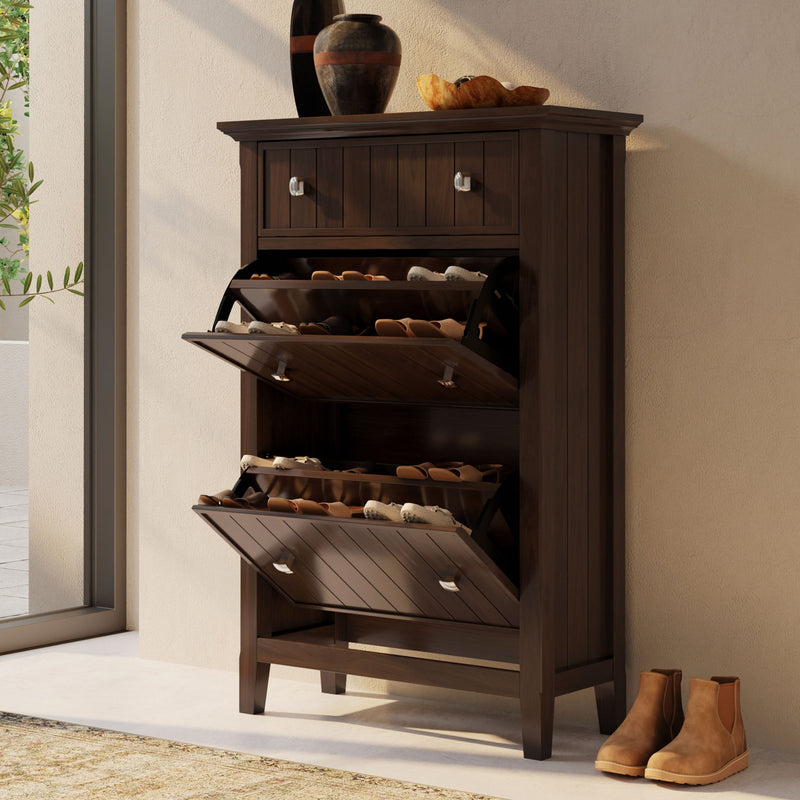 Acadian - Entryway Shoe Storage Cabinet - Brown - R&R Furniture Gallery (Fountain Valley, CA)