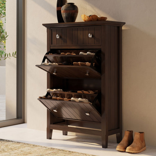 Acadian - Entryway Shoe Storage Cabinet - Brown - R&R Furniture Gallery (Fountain Valley, CA)