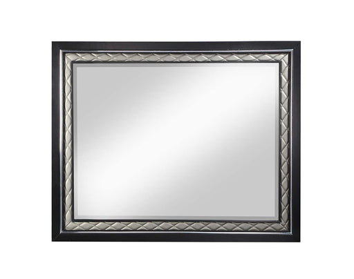 Nicola - Mirror - Silver Synthetic Leather & Black - R&R Furniture Gallery (Fountain Valley, CA)