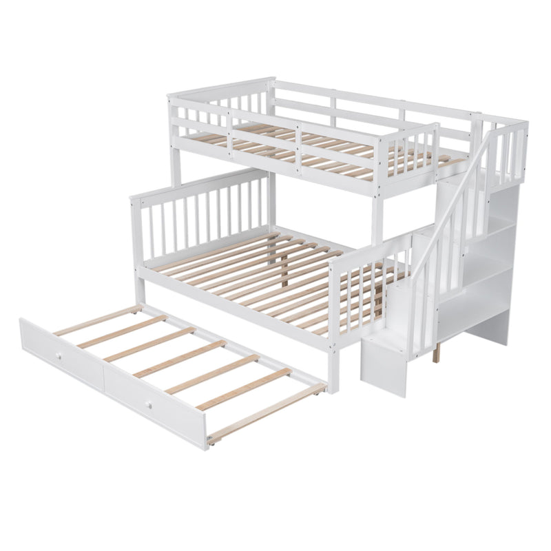 Bunk Bed With Twin Size Trundle, Storage And Guard Rail For Bedroom - R&R Furniture Gallery (Fountain Valley, CA)