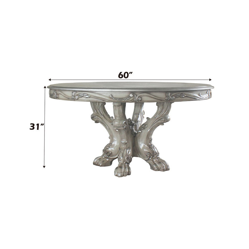 Dresden - Round Pedestal Dining Table - Vintage Bone White - R&R Furniture Gallery (Fountain Valley, CA)