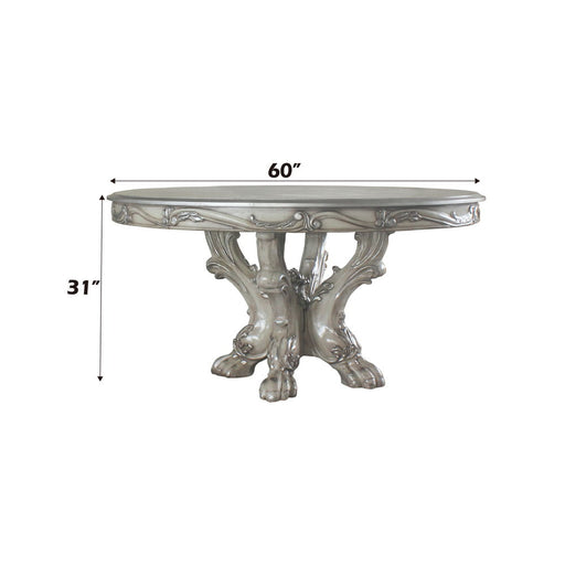 Dresden - Round Pedestal Dining Table - Vintage Bone White - R&R Furniture Gallery (Fountain Valley, CA)