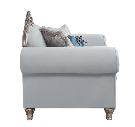 Pelumi - Sofa With 8 Pillows - Light Gray Linen & Platinum - R&R Furniture Gallery (Fountain Valley, CA)