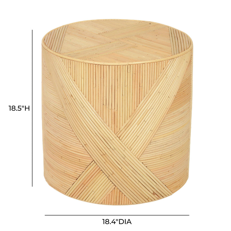 Matea - Rattan Cross Side Table - Natural - R&R Furniture Gallery (Fountain Valley, CA)