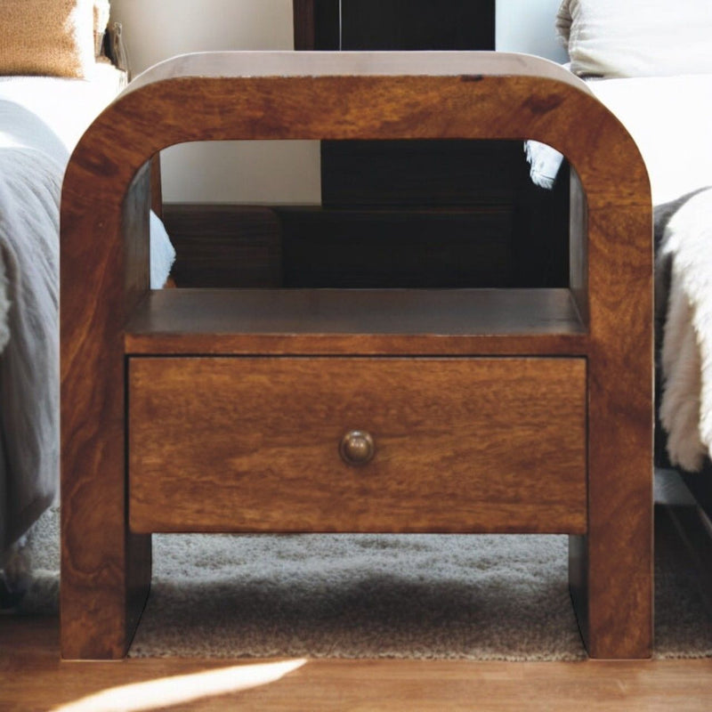 Darcy - Nightstand With Drawer And Open Shelf - Brown - R&R Furniture Gallery (Fountain Valley, CA)