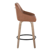 Lumi Source Hannah set of 2 transitional fixed height counter stools with swivel and round footrest, featuring modern design