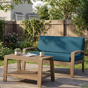 2 Piece Outdoor Conversation Set (Loveseat & Coffee Table With Water-Resistant Cushions) - R&R Furniture Gallery (Fountain Valley, CA)