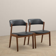 Enzo - Dining Chair (Set of 2) - Black / Brown - R&R Furniture Gallery (Fountain Valley, CA)