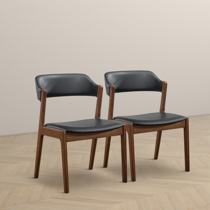 Enzo - Dining Chair (Set of 2) - Black / Brown - R&R Furniture Gallery (Fountain Valley, CA)