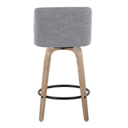 Toriano - Contemporary Fixed-Height Counter Stool & Swivel With Round Footrest (Set of 2) - R&R Furniture Gallery (Fountain Valley, CA)