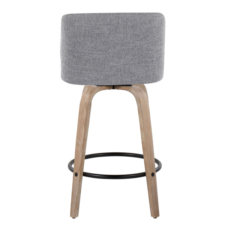 Toriano - Contemporary Fixed-Height Counter Stool & Swivel With Round Footrest (Set of 2) - R&R Furniture Gallery (Fountain Valley, CA)