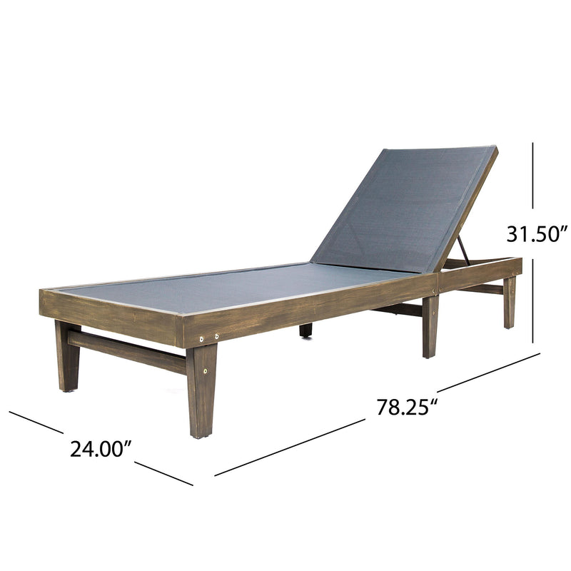Summerland Chaise Lounge Dark Mesh Outdoor Seating - Dark Gray - R&R Furniture Gallery (Fountain Valley, CA)