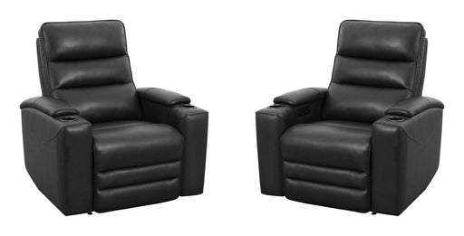 Parker Living Nexus Power Zero Gravity Recliner in black, showcasing padded armrests and adjustable reclining features.