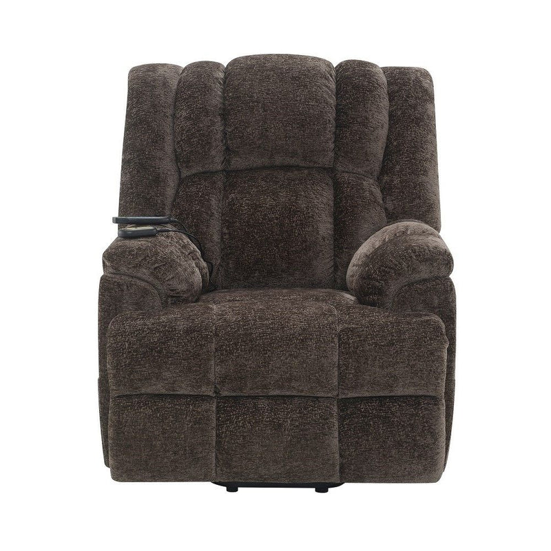 Pacay - Power Recliner With Lift & Heating & Massage - Brown Chenille - R&R Furniture Gallery (Fountain Valley, CA)