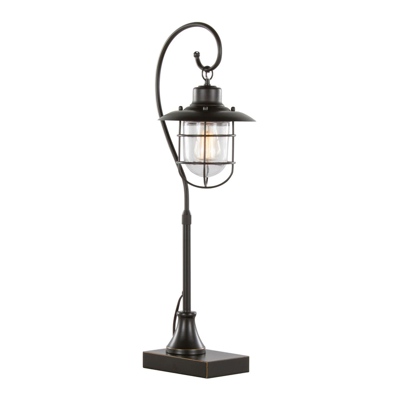 Landen contemporary task lamp set by Lumi Source with oil rubbed bronze finish and clear glass shades, ideal for modern workspaces.
