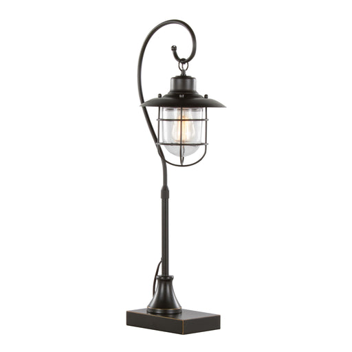 Landen contemporary task lamp set by Lumi Source with oil rubbed bronze finish and clear glass shades, ideal for modern workspaces.