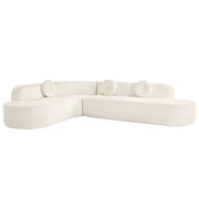 Extra Large Sectional Sofa Soft Fabric Upholstery, Elegant Curved Design With 3 Round Cushions, High - Resilience Foam For Ultimate Comfort - Beige - R&R Furniture Gallery (Fountain Valley, CA)