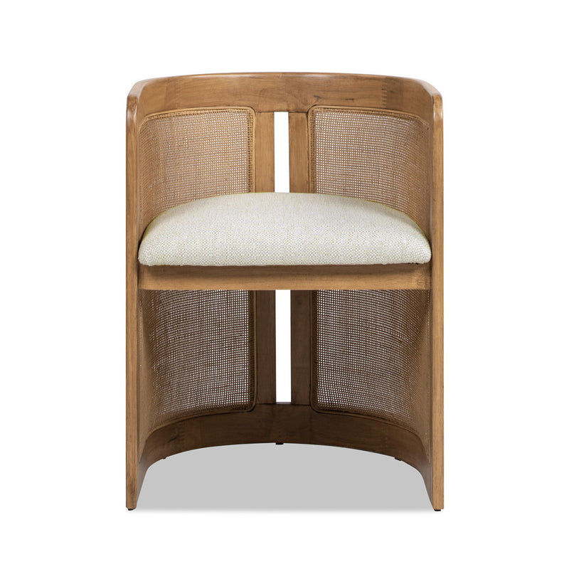 Lilith - Curved Upholstered Dining Chair, Stain Resistant High - White Pepper - R&R Furniture Gallery (Fountain Valley, CA)