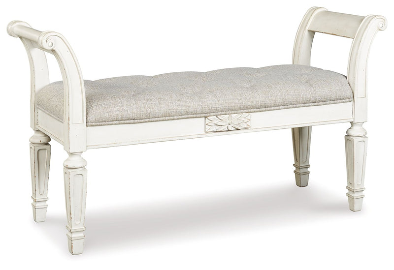 Realyn - Accent Bench - Antique White - R&R Furniture Gallery (Fountain Valley, CA)