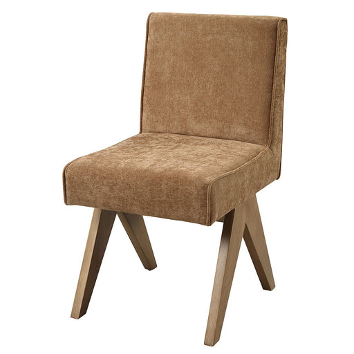 Zoey - Side Chair (Set of 2) - Chocolate Chenille & Oak - R&R Furniture Gallery (Fountain Valley, CA)