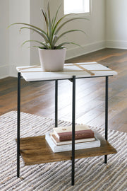 Braxmore - Accent Table - White / Light Brown - R&R Furniture Gallery (Fountain Valley, CA)