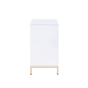 Ottey - Cabinet - White High Gloss & Gold - R&R Furniture Gallery (Fountain Valley, CA)