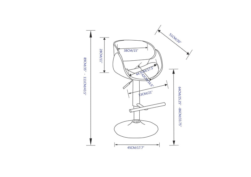 Amery - Mid Century Modern Adjustable Swivel Bar Stool - R&R Furniture Gallery (Fountain Valley, CA)