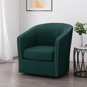 Modern upholstered swivel club chair with nailhead trim, featuring a comfortable design and stylish accents from Noble House.