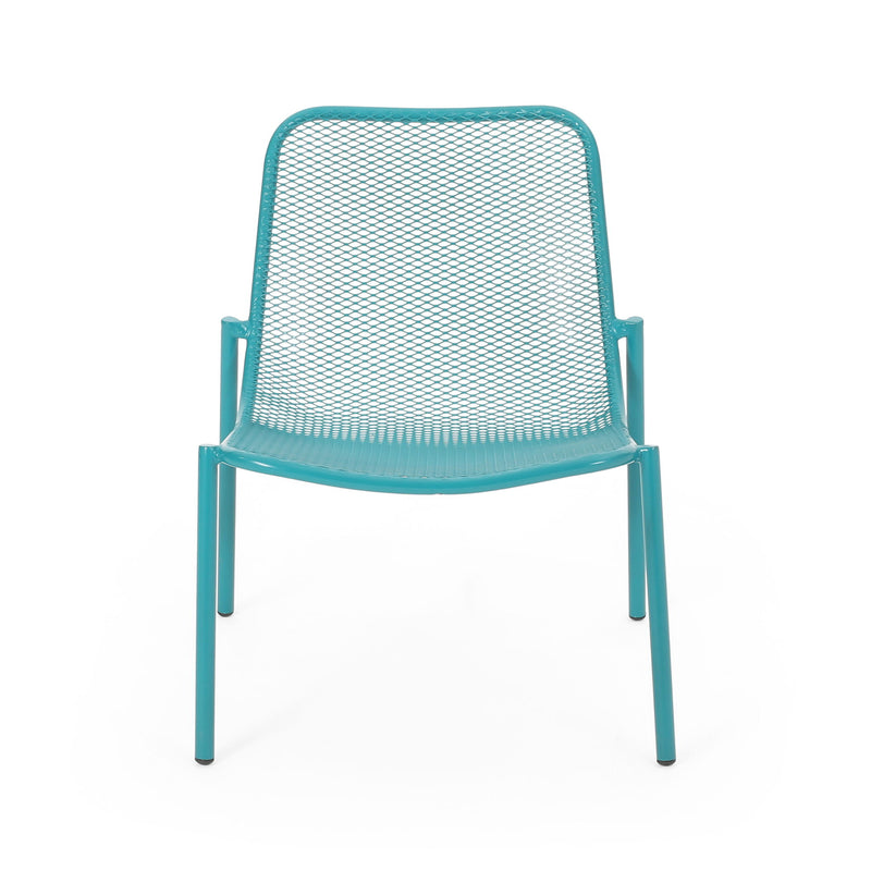 Noble House outdoor iron arm chair with intricate design, featuring a sturdy metal frame and decorative patterns for patio seating.
