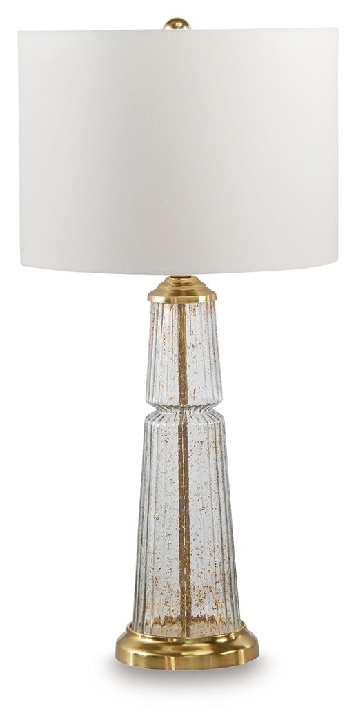 Bakersboro - Glass Table Lamp - Clear / Gold Finish - R&R Furniture Gallery (Fountain Valley, CA)