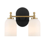 Vortex - 2 Lights Vanity In Style For Over Bathroom Mirror Wall Sconce - Black / Gold / White - R&R Furniture Gallery (Fountain Valley, CA)