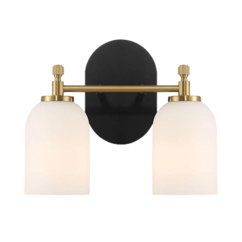 Vortex - 2 Lights Vanity In Style For Over Bathroom Mirror Wall Sconce - Black / Gold / White - R&R Furniture Gallery (Fountain Valley, CA)