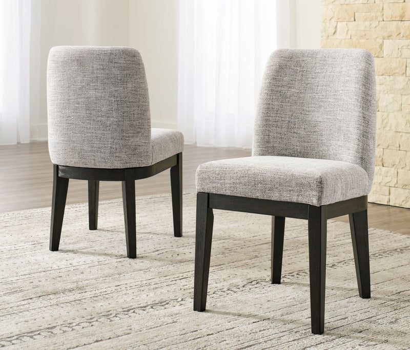 Burkhaus - Dining UPH Side Chair (Set of 2) - Beige / Dark Brown - R&R Furniture Gallery (Fountain Valley, CA)