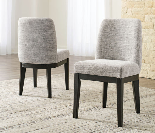 Burkhaus - Dining UPH Side Chair (Set of 2) - Beige / Dark Brown - R&R Furniture Gallery (Fountain Valley, CA)