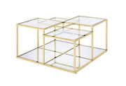 Uchenna - Coffee Table - Clear Glass & Gold - R&R Furniture Gallery (Fountain Valley, CA)