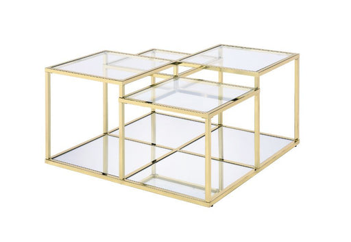 Uchenna - Coffee Table - Clear Glass & Gold - R&R Furniture Gallery (Fountain Valley, CA)