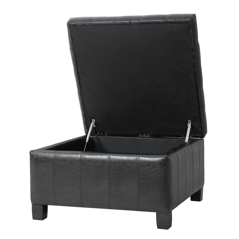 Square Tufted Indoor Ottoman With Lift-Top Storage - R&R Furniture Gallery (Fountain Valley, CA)