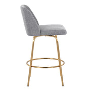Toriano - Contemporary, Fixed Height Counter Stool With Swivel With Round Footrest (Set of 2) - R&R Furniture Gallery (Fountain Valley, CA)