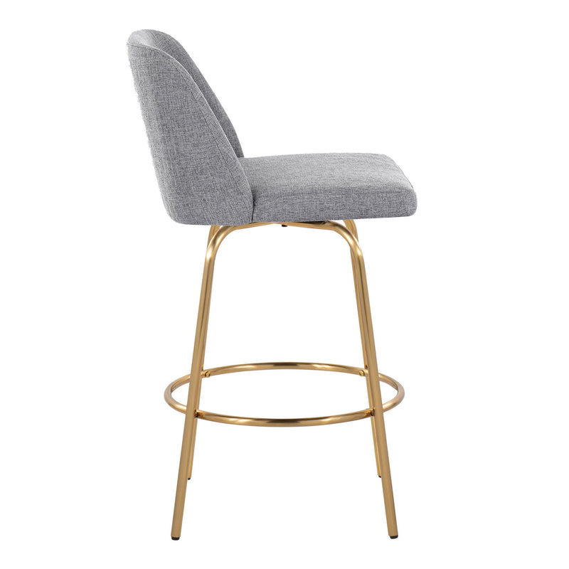 Toriano - Contemporary, Fixed Height Counter Stool With Swivel With Round Footrest (Set of 2) - R&R Furniture Gallery (Fountain Valley, CA)