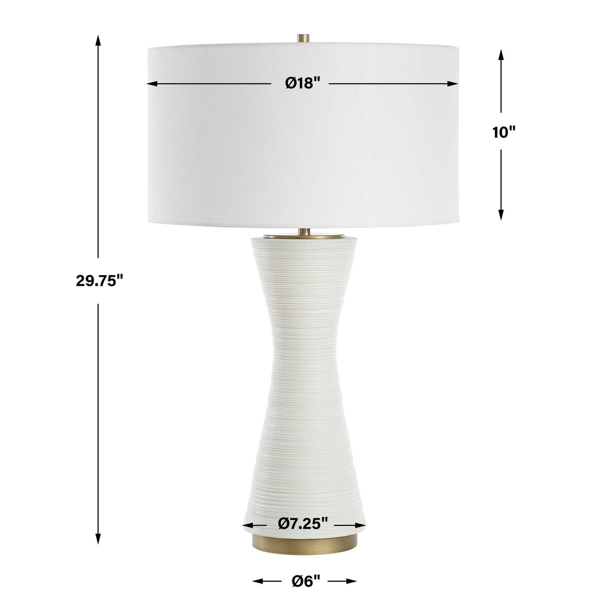 Ridgeline - Matte White Table Lamp - White
