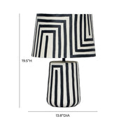 Minori - Striped Papier Mache Table Lamp - Black - R&R Furniture Gallery (Fountain Valley, CA)