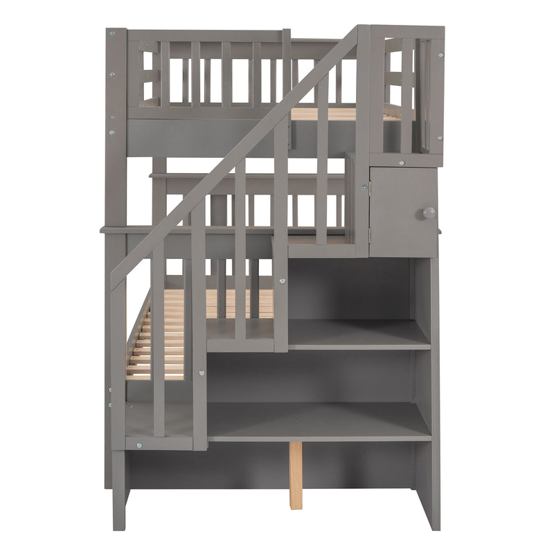 Stairway Bunk Bed With Storage And Guard Rail For Bedroom - R&R Furniture Gallery (Fountain Valley, CA)