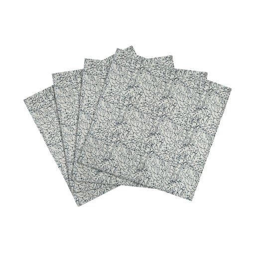Set of four TOV Furniture Crissy cotton canvas printed napkins with inked design, featuring a stylish and functional table accessory.